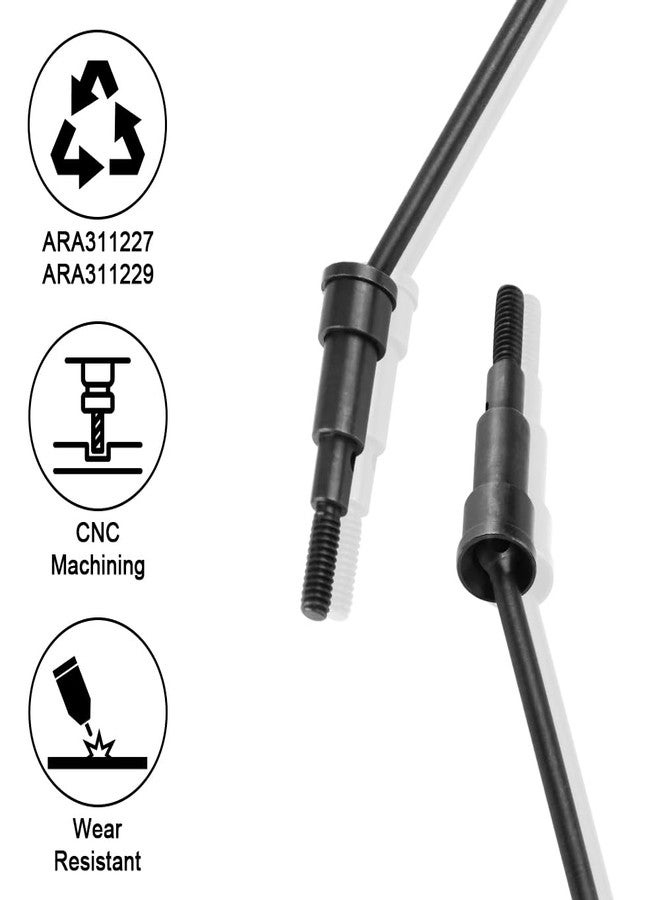GLOBACT مجموعة أعمدة نقل الحركة الأمامية والخلفية من الفولاذ GLOBACT رقم 45 CVD لشاحنة Arrma 1/16 Mojave GROM 4X4 RC، ترقية بديلة لـ ARA311227 و ARA311229 (أسود) - Image 4